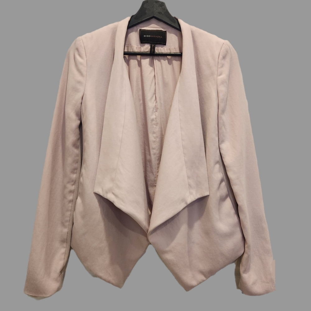 🟣 XS BCBGMaxAzria Pink Blazer with Waterfall Front - Picture 2 of 9